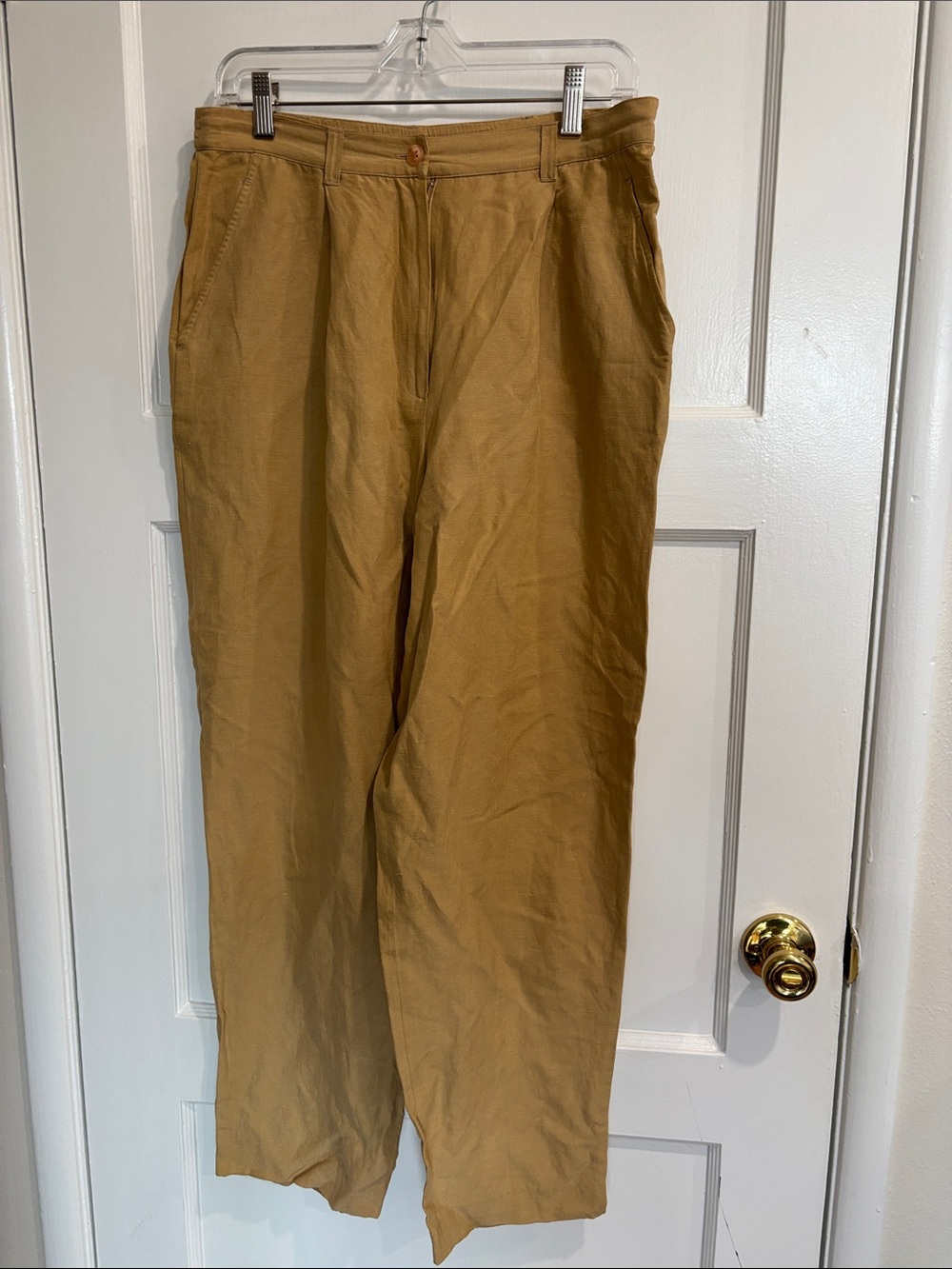 Women's High-Rise Casual Trousers in Tan